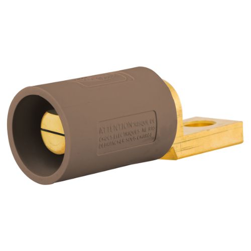 Hubbell Wiring Device-Kellems HBLMOSBN Series 16 Offset Straight Style Devices, Male - Brown
