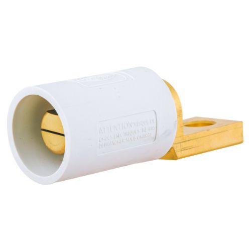 Hubbell Wiring Device-Kellems HBLMOSW Series 16 Offset Straight Style Devices, Male - White