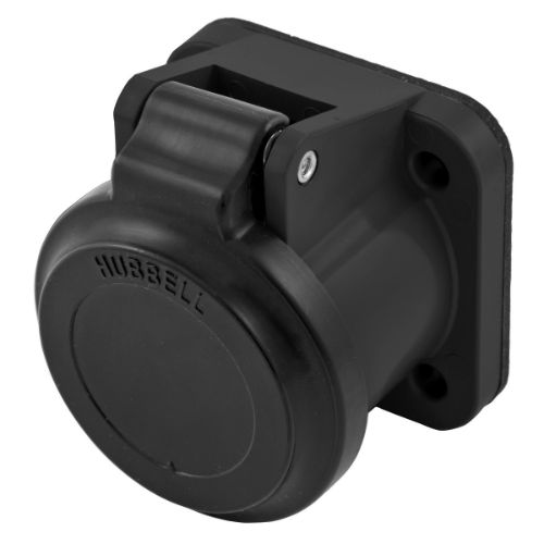 Hubbell Wiring Device-Kellems Series 16 Non-Metallic Weather Protective Lift Covers- Black Wire Connectors