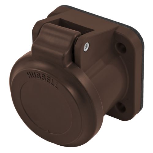 Hubbell Wiring Device-Kellems Series 16 Non-Metallic Weather Protective Lift Covers- Brown Wire Connectors