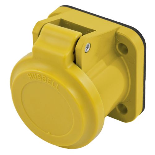 Hubbell Wiring Device-Kellems Series 16 Non-Metallic Weather Protective Lift Covers- Yellow Wire Connectors