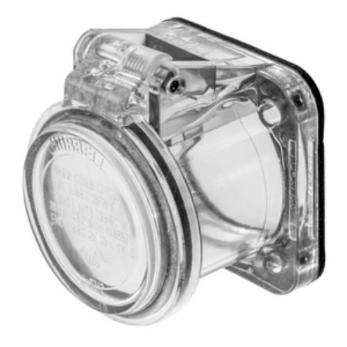 Hubbell Wiring Device-Kellems Series 16 Non-Metallic Weather Protective Lift Covers- Clear/Gray Wire Connectors