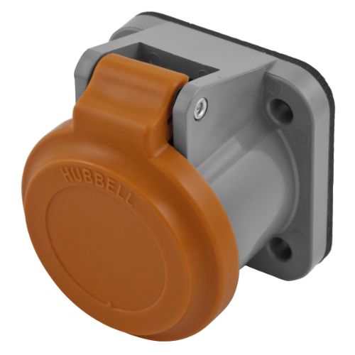 Hubbell Wiring Device-Kellems Series 16 Non-Metallic Weather Protective Lift Covers- Orange/Gray Wire Connectors