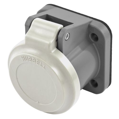 Hubbell Wiring Device-Kellems Series 16 Non-Metallic Weather Protective Lift Covers- White/Gray Wire Connectors