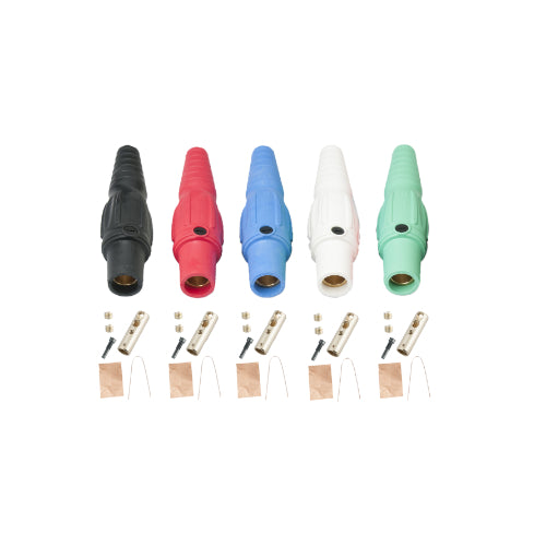 Series 16 Inline Cable Mounted Camlock (Set of 5), Female, #6 - #2 AWG, BLK/RED/BLU/WHT/GRN Portable Power Package