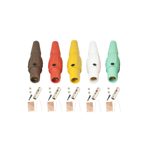 Series 16 Inline Cable Mounted Camlock (Set of 5), Female, #6 - #2 AWG, BRN/ORG/YEL/WHT/GRN Portable Power Package