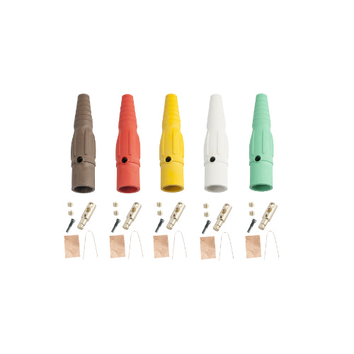 Series 16 Inline Cable Mounted Camlock (Set of 5), Male, #6 - #2 AWG, BRN/ORG/YEL/WHT/GRN Portable Power Package