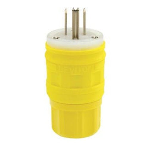 Leviton Manufacturing Company 15A 125V NAME 5-15P, 2P/3W, Straight Blade, Plug - Yellow
