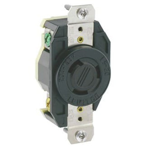 Leviton Manufacturing Company Flush Mtg Locking Receptacle L6-20R, 2P3W 20A - Black