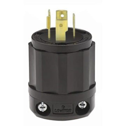 Leviton Manufacturing Company Locking Plug, NEMA L15-20P, 20A, 3P4W -Black