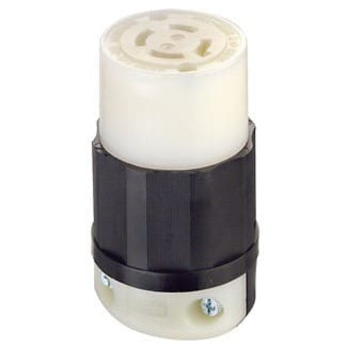 Leviton Manufacturing Company Locking Connector, NEMA L16-20R, 20A, 3P4W -Black-White