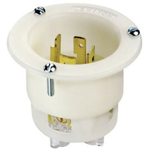 Leviton Manufacturing Company White Flanged Inlet 3PO4WI 3PH L16-20P 20A480V