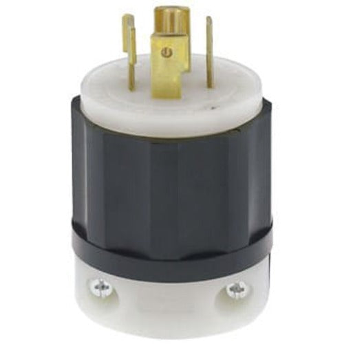 Leviton Manufacturing Company Locking Plug, NEMA L21-20P, 20A, 4P5W -Black-White
