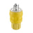 Leviton Manufacturing Company Locking Plug, NEMA L21-20P, 4P5W, 20A, Wetguard-Yellow