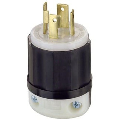 Leviton Manufacturing Company Locking Plug, NEMA L14-30P, 30A, 3P4W -Black-White