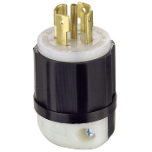 Leviton Manufacturing Company Locking Plug, NEMA L21-30P, 30A, 4P5W -Black-white
