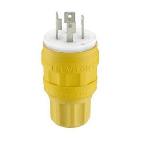 Leviton Manufacturing Company Locking Plug, NEMA L16-30P, 3P4W, 30A, Wetguard-Yellow