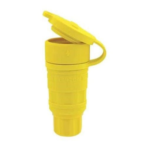 Leviton Manufacturing Company Locking Connector, NEMA L21-30R, 4P5W, 30A, Wetguard-Yellow