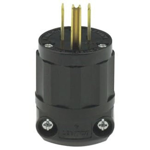 Leviton Manufacturing Company Plug, NEMA 5-15P,2P3W,15A,125V,Grounding-Black