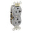 Leviton Manufacturing Company Duplex Receptacle,NEMA5-20R,20A,2P3W,Self Gnd-GY