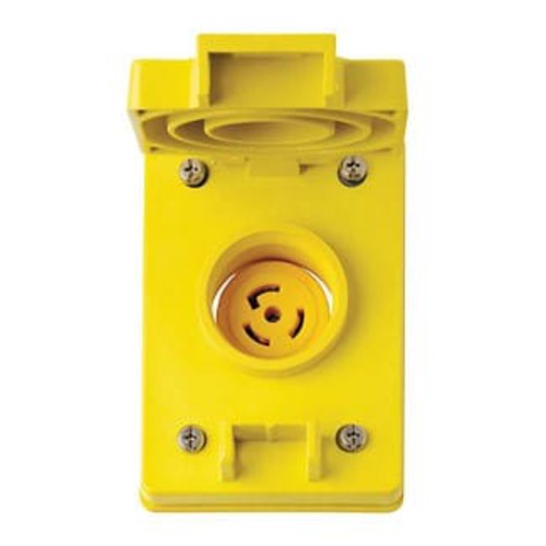 Leviton Manufacturing Company Flush Mtg Lock Receptacle,NEMA L21-30R,30A,4P5W,Grounding-YL