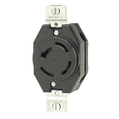 Leviton Manufacturing Company Flush Mtg Receptacle,4P4W,non-NEMA,non-GND,20A,120/208V-BK