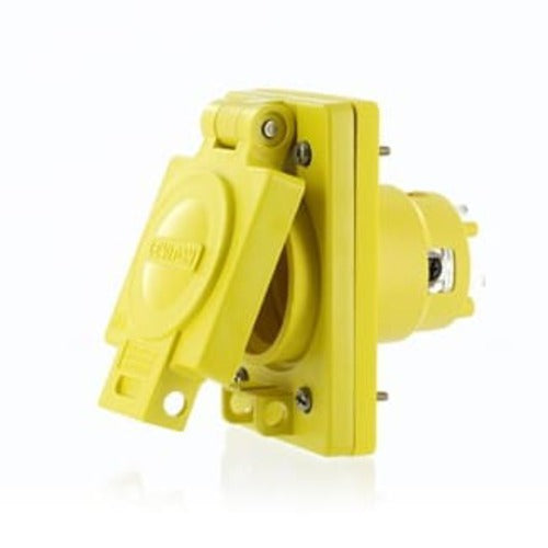 Leviton Manufacturing Company Locking Outlet,Wetguard,NEMA L16-20,3P4W,480V,Grounding-YL