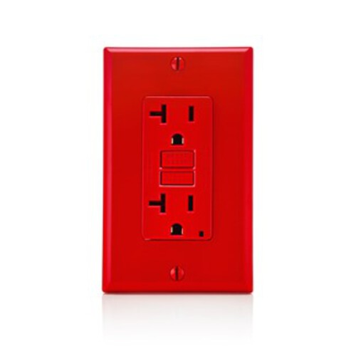 Leviton Manufacturing Company SmartlockPro Slim Self-Test GFCI Receptacle,20A,125V-RD