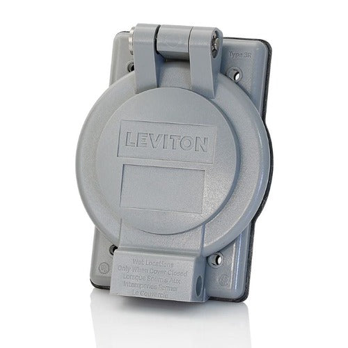 Leviton Manufacturing Company 1-Gang Weatherproof Cover for Flanged Devices, 1.75 FS/FD-GY