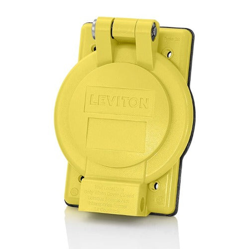 Leviton Manufacturing Company 1-Gang Weatherproof Cover for Flanged Devices, 1.75 FS/FD-YL