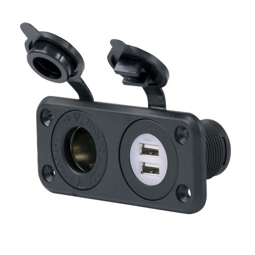 Marinco Power Products Dual USB Charger and 12V Receptacle