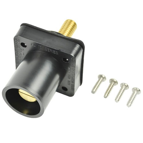 Marinco Power Products CL Ser Panel Mount Inlet (400A/600V) 1.125"THD Stud Male-BK