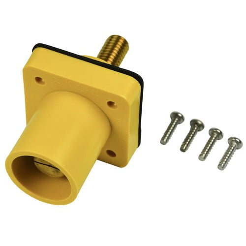 Marinco Power Products CL Ser Panel Mount Inlet (400A/600V) 1.125"THD Stud Male-YL