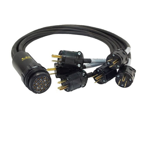 Power Assemblies Molded 19 PIn Break-In, 125VAC, 3', (6)20A L5-20P -All Black