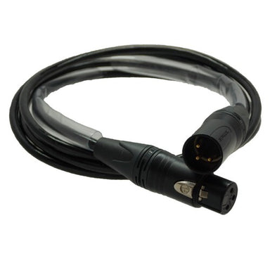 DMX, 3 Pin XLR Neutrik Connector, Entertainment Cable - Black
