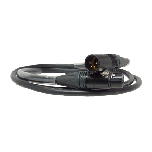 Power Assemblies Color CH 4PIn XLR,Neutirk Bk/Gld,2PairShld PU Jacket,BK,100'