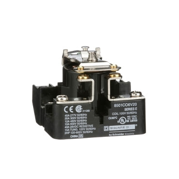 Schneider Electric 8501CO6V20 SPST Power Relay, 1 NO and 0 NC, 2.0 HP, 30 A resistive at 300 V, 120 VAC coil
