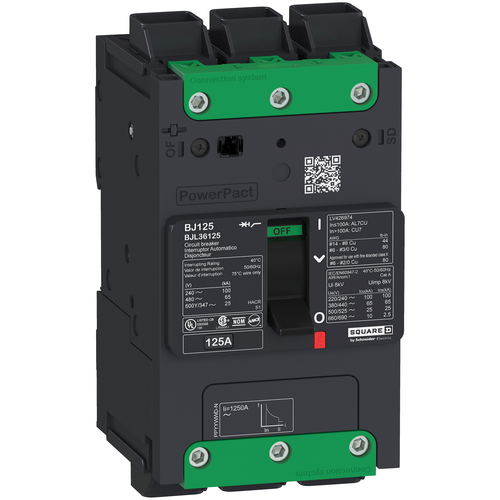 Schneider PowerPact B Unit Mount 3 Pole Molded Case Circuit Breaker- BJL36125