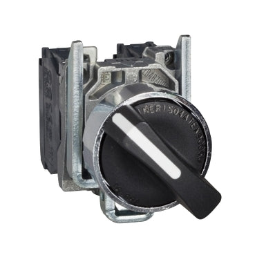 Schneider Electric XB4BD33 22mm Selector Switch Black Knob Push Button, 3 position, Maintained, 2 NO, 600 V