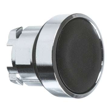 Schneider Electric ZB4BA2 Square D Harmony 22mm Flush Push Button, spring return, Black, Unmarked