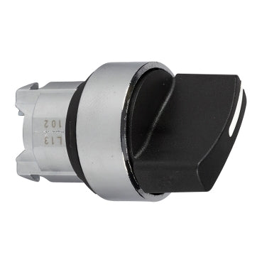 Schneider Electric ZB4BD3 Square D Harmony 22mm Selector Switch Operating Head Push Button - Black, 3 Position, Maintained, Unmarked