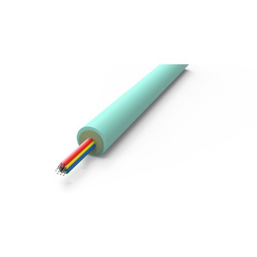 DMSI Indoor Non-Armored Fiber Optic Cable, 50um OM3, Aqua T012GA2