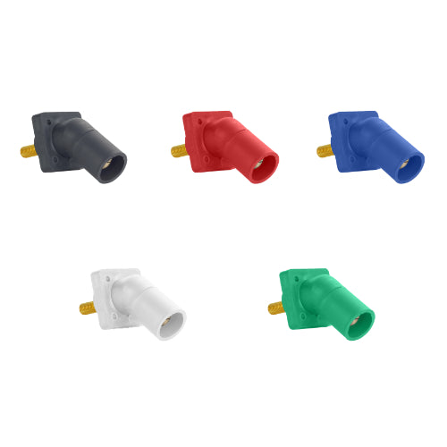 45-Degree 120/208V Male Threaded Post Panel Mount Connectors Portable Power Package