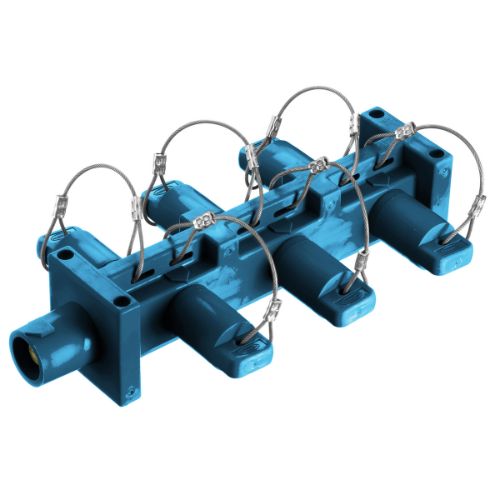 Hubbell Wiring Device-Kellems HBL7DBBL Series 16 Distribution Block ( 1 Male - 6 Females) - Blue