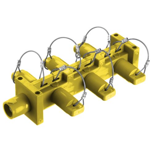 Hubbell Wiring Device-Kellems HBL7DBY Series 16 Distribution Block ( 1 Male - 6 Females) - Yellow