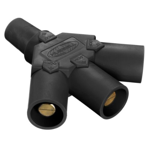 Hubbell Wiring Device-Kellems Series 16 3-Fer Tri-Taps Device, Female to Male/Male/Male - Black Wire Connectors
