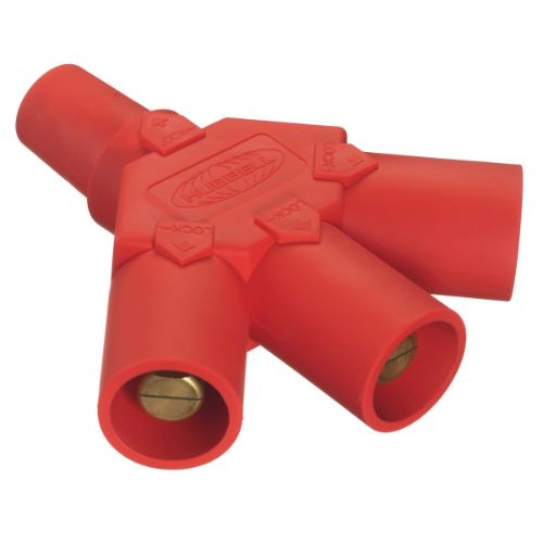 Hubbell Wiring Device-Kellems Series 16 3-Fer Tri-Taps Device, Female to Male/Male/Male - Red Wire Connectors