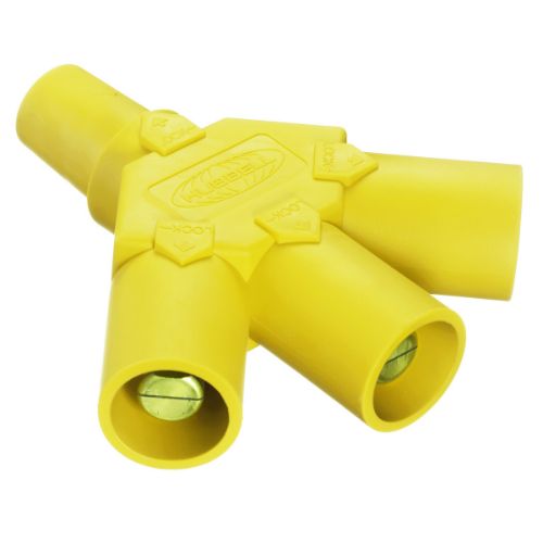Hubbell Wiring Device-Kellems Series 16 3-Fer Tri-Taps Device, Female to Male/Male/Male - Yellow Wire Connectors