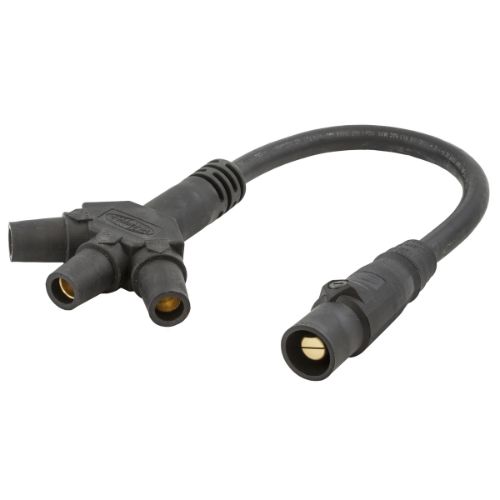 Hubbell Wiring Device-Kellems HBLM3FSBK Series 16 Soft 3-Fer Device,Male to Fem/Fem/Fem-Black