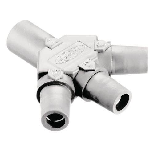 Hubbell Wiring Device-Kellems Series 16 3-Fer Tri-Taps Device, Male to Female/Female/Female - White Wire Connectors